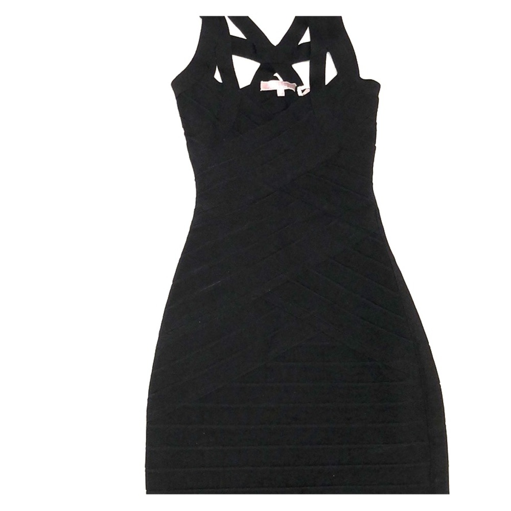 Stretta black bandage dress